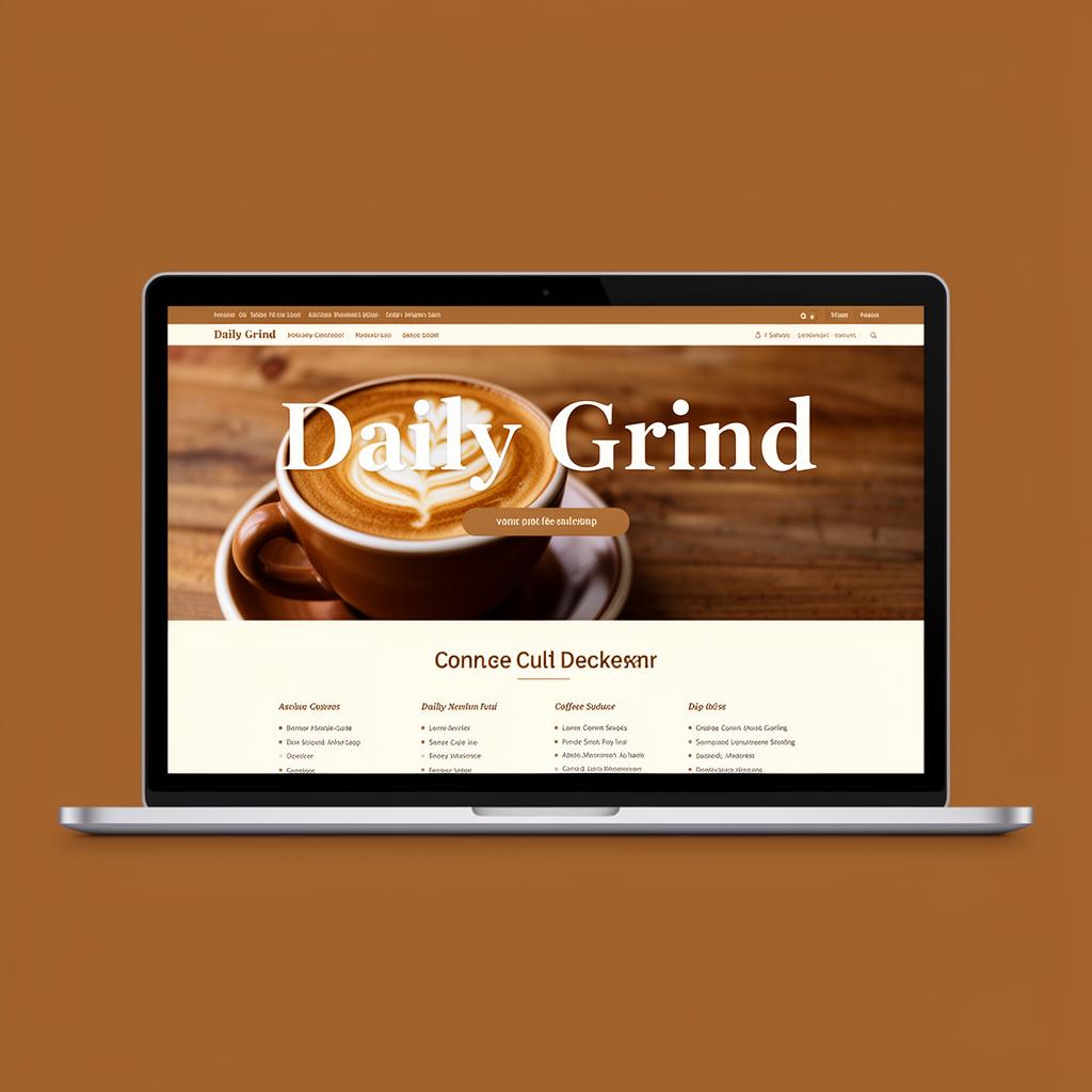 Daily Grind one-page website mockup