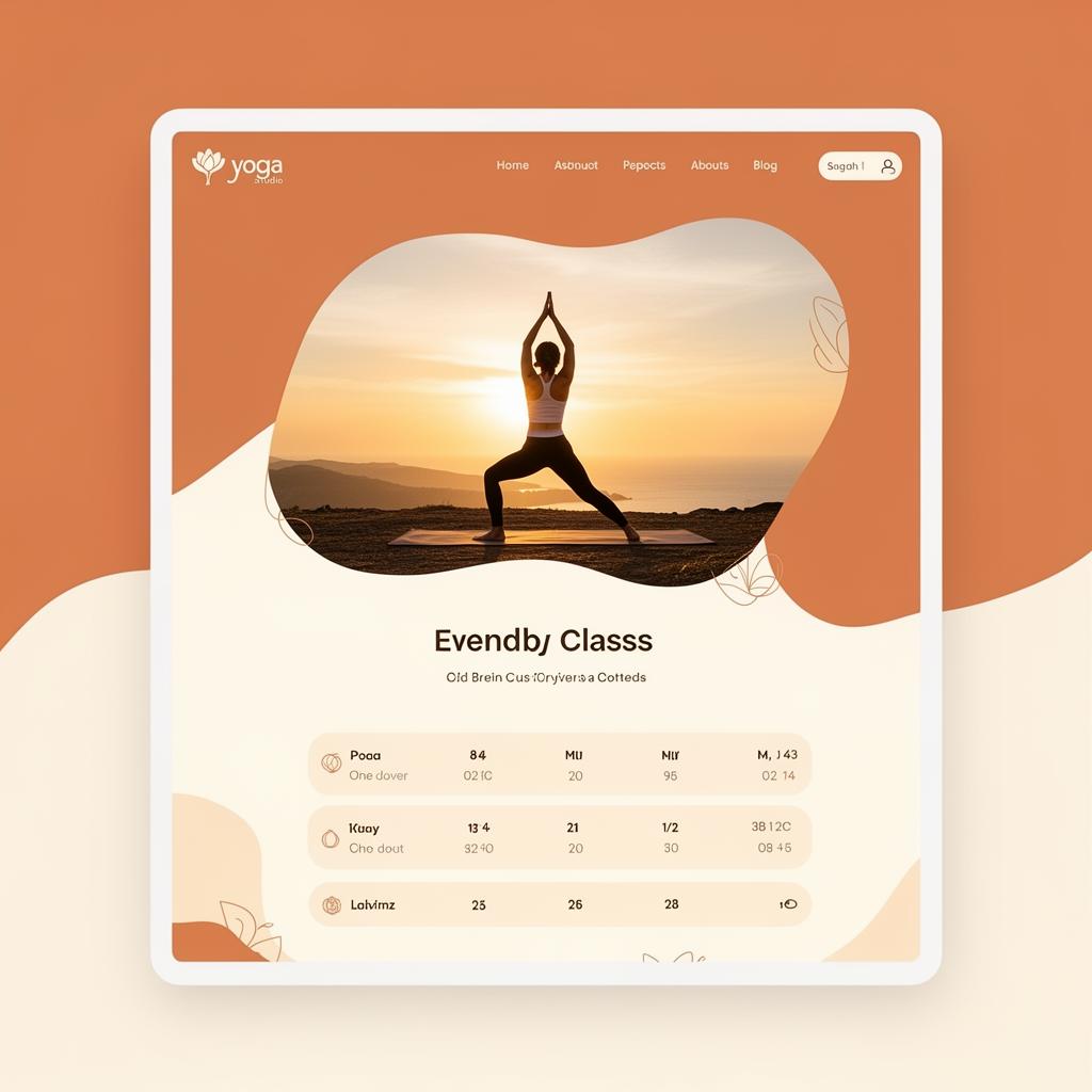 Sunrise Yoga one-page website mockup