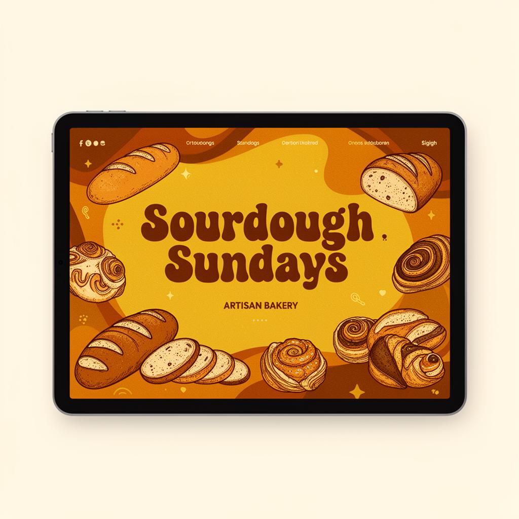 Sourdough Sundays one-page website mockup
